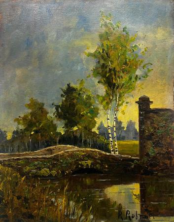 Art work by  Roberti Paesaggio  - oil table 